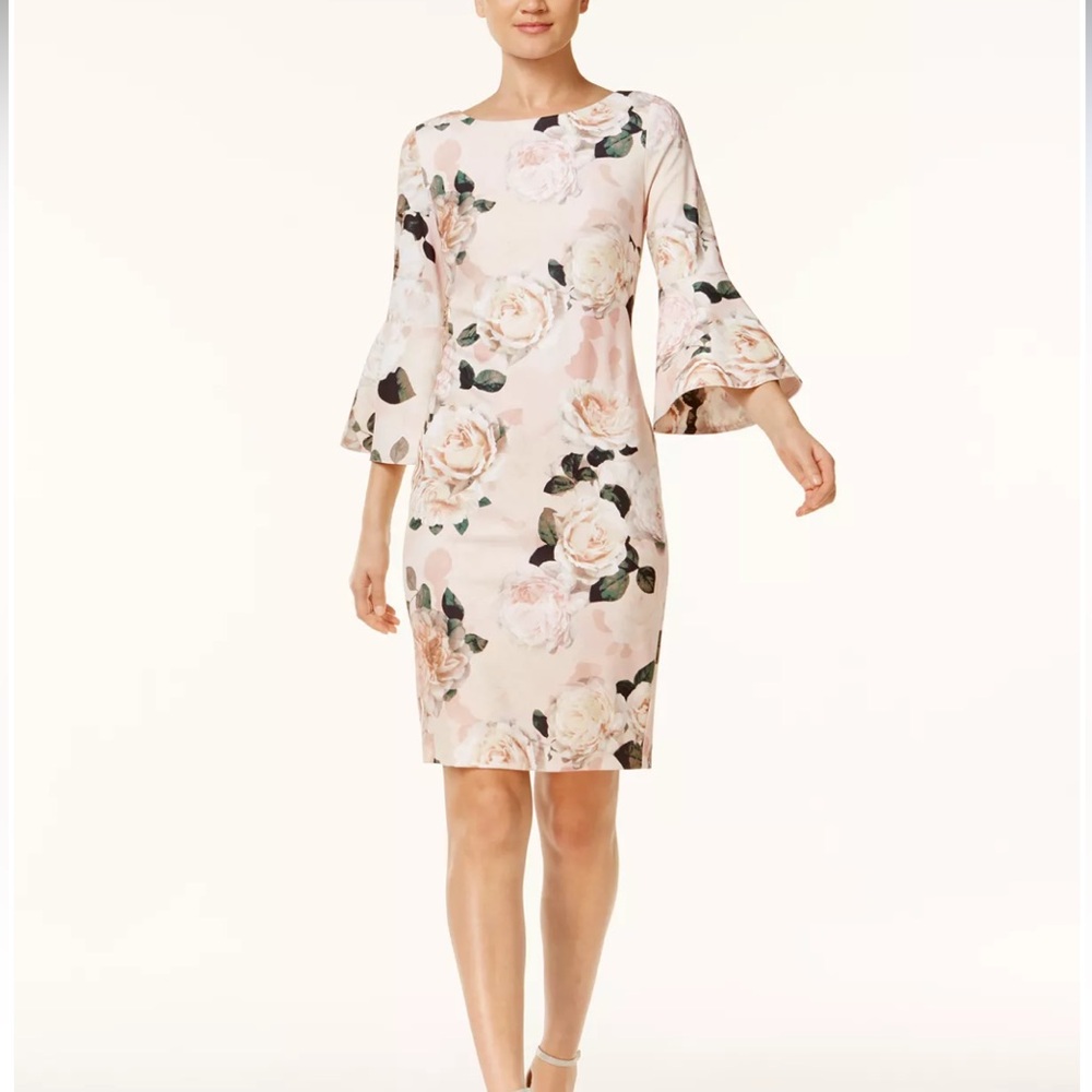 CALVIN KLEIN Floral-Print Sheath Dress size 4 NWT
